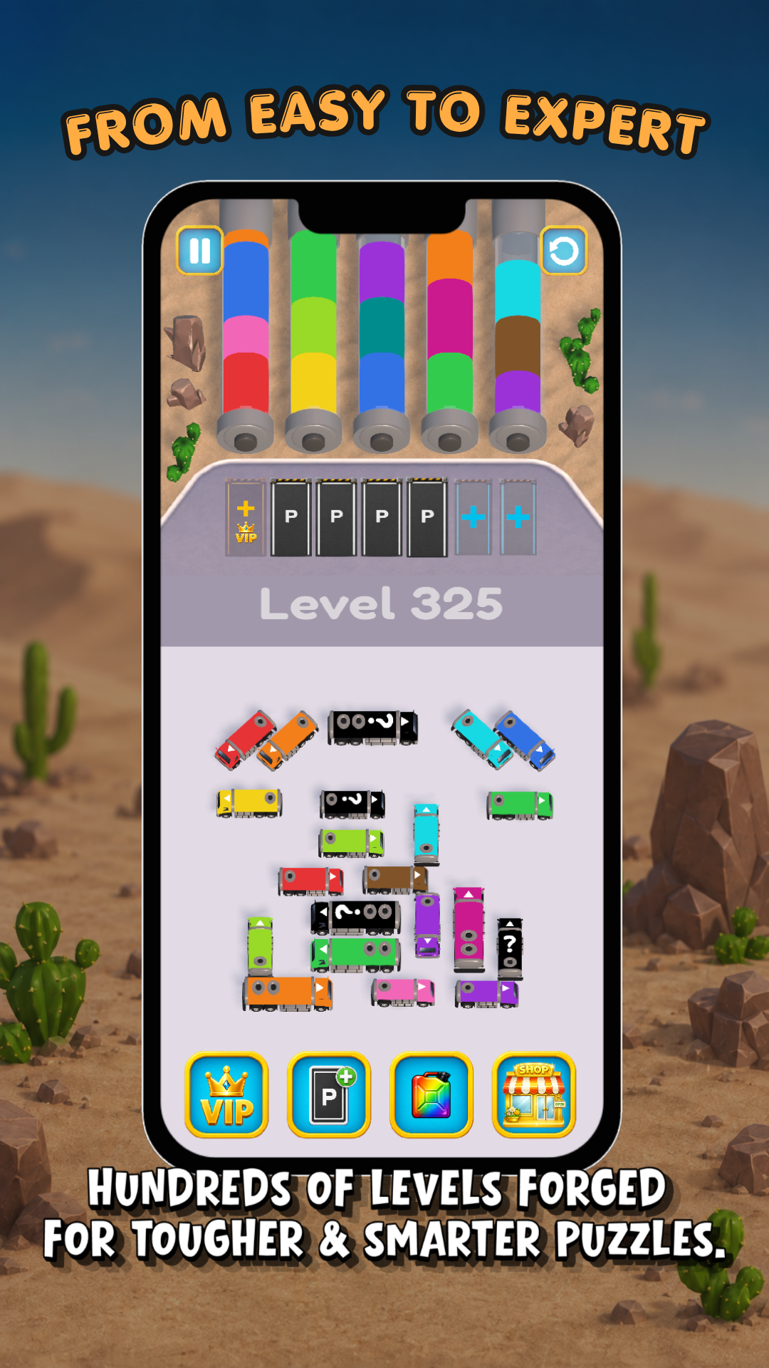 Fuel Rush truck color sort hero screenshot
