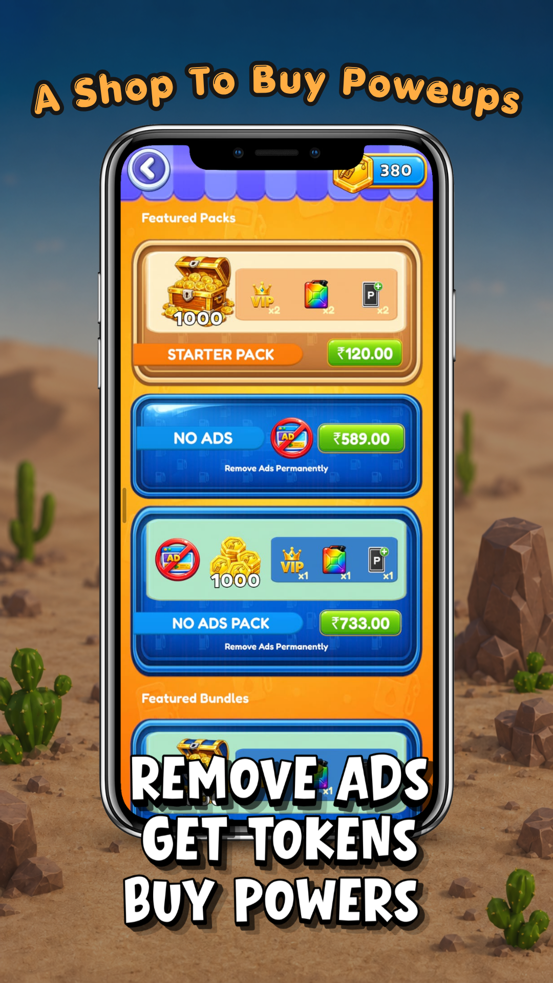 Fuel Rush shop to buy powerups screenshot