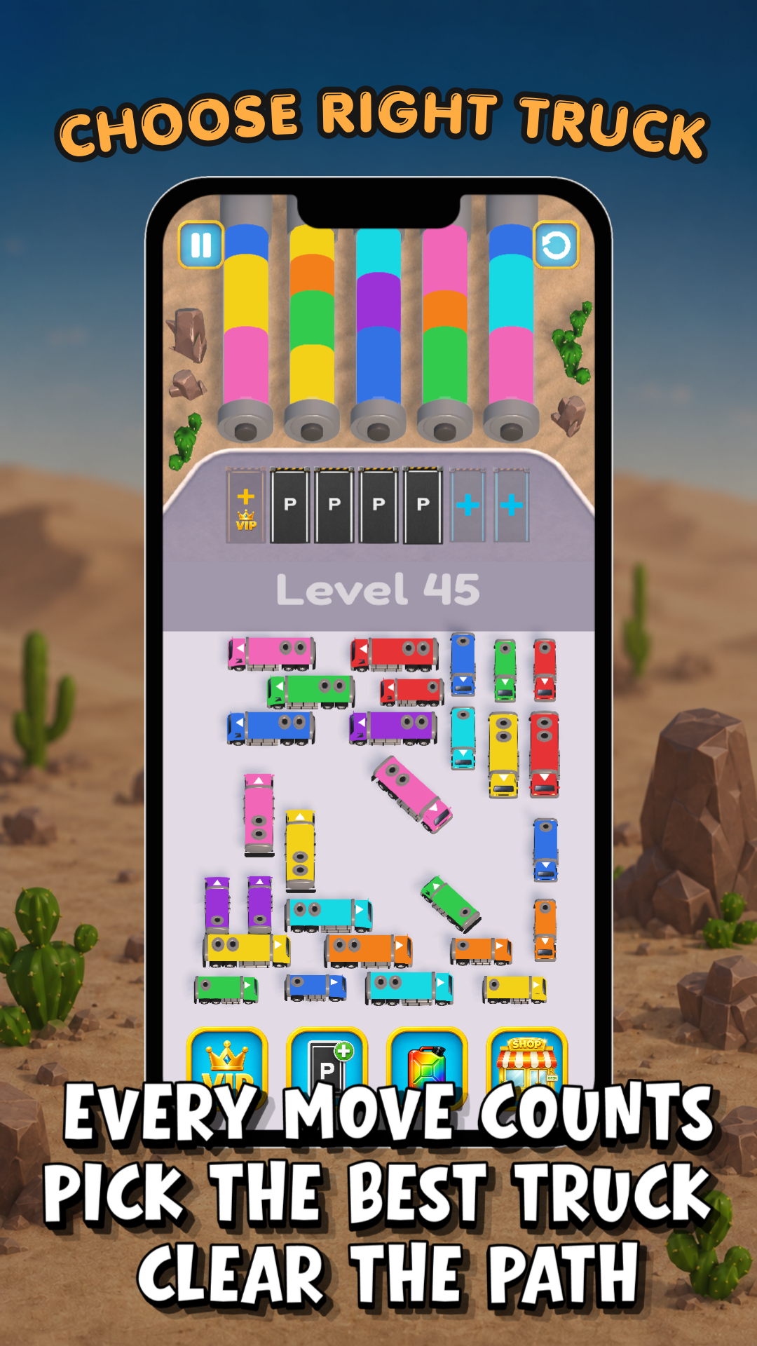 Fuel Rush crowded truck grid gameplay screenshot